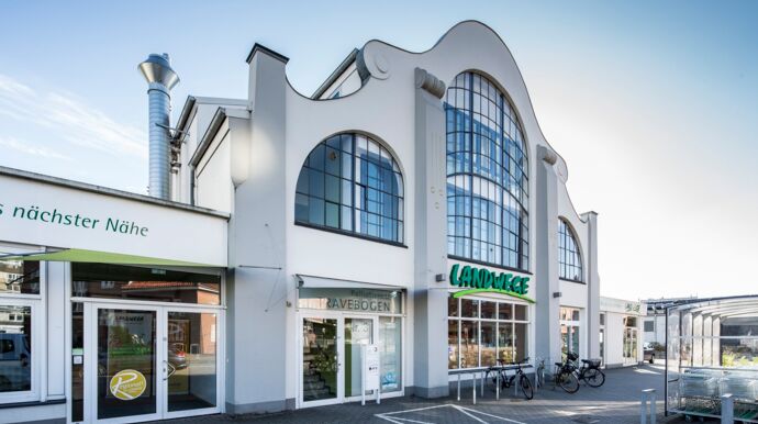 Fassade Landwege Bio-Markt in der Ziegelstraße in Lübeck